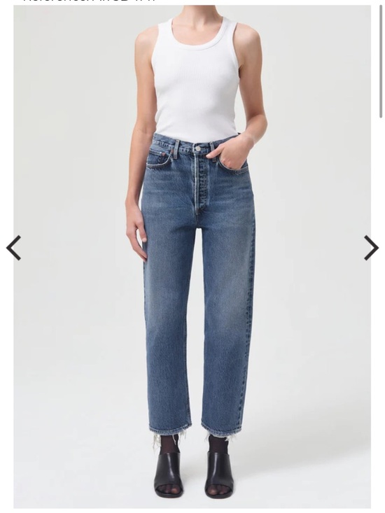 Agolde Denim - Agolde High-Rise Straight Crop Jeans in Medium Blue Wash